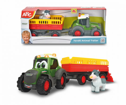 Tractoras cu remorca pentru animale cu figurina vacuta