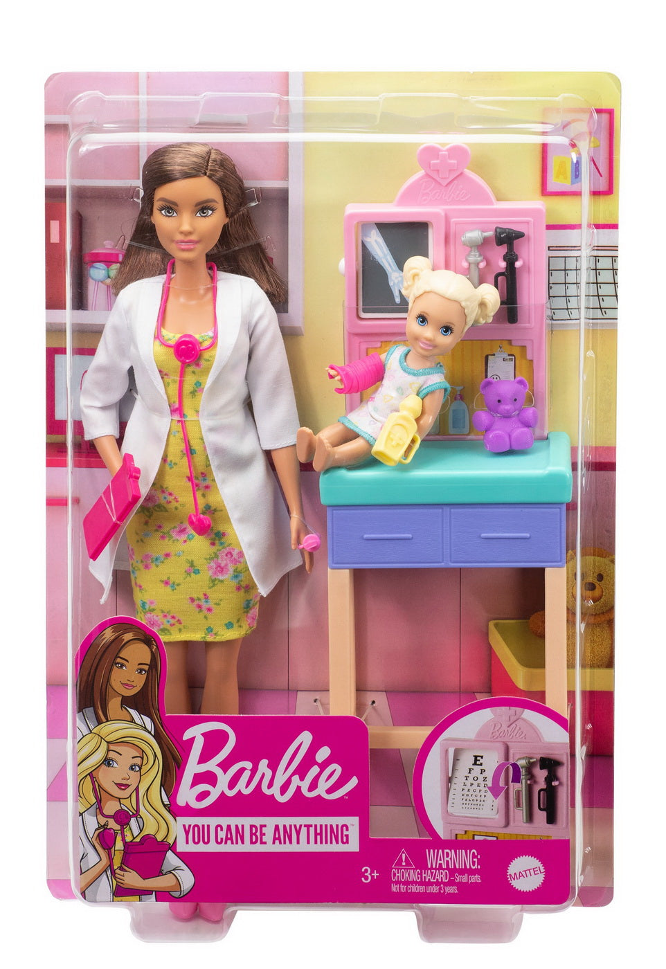 Barbie cariere set cu papusa doctor pediatru satena