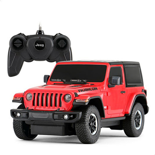 Masina cu telecomanda jeep wrangler rubicon visiniu cu scara 1 la 24