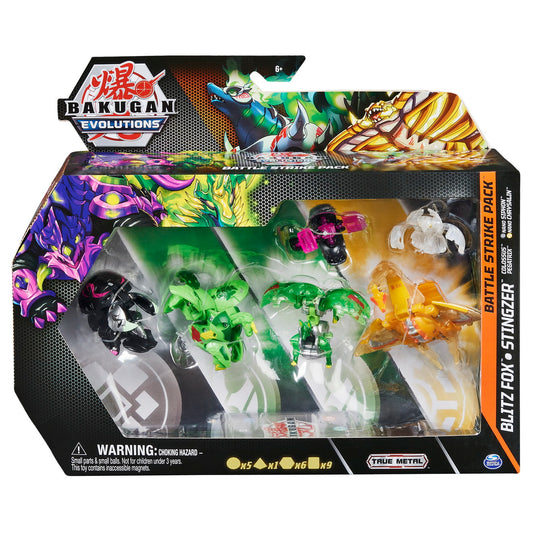 Bakugan s4 pachet starter 4 piese blitz fox, stingzer, colossus si pegatrix