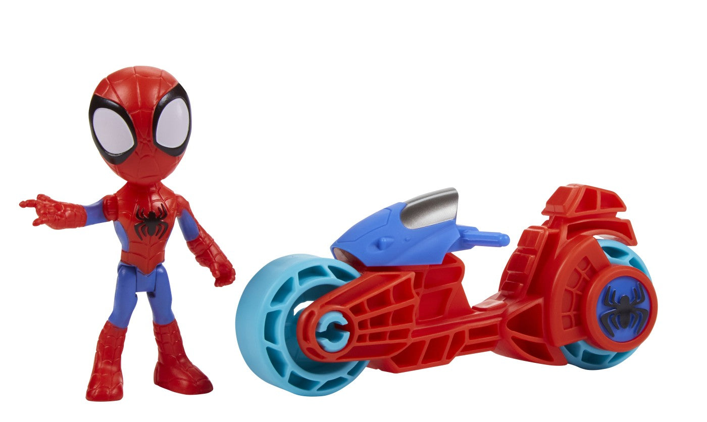 Spidey prietenii extraordinari set motocicleta si figurina spidey 10cm