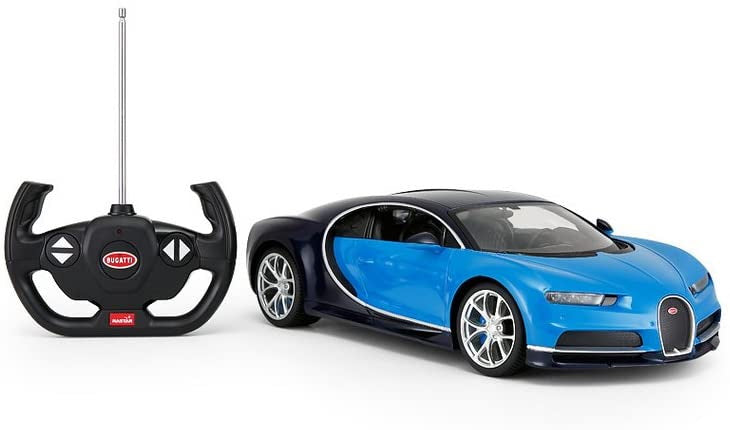 Masina cu telecomanda bugatti chiron albastru scara 1 la 14