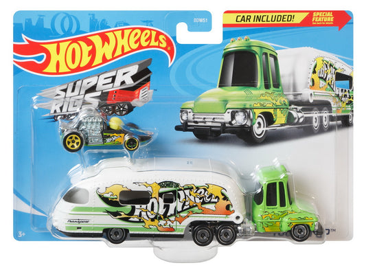 Set camion si masina sport hot wheels tooned up