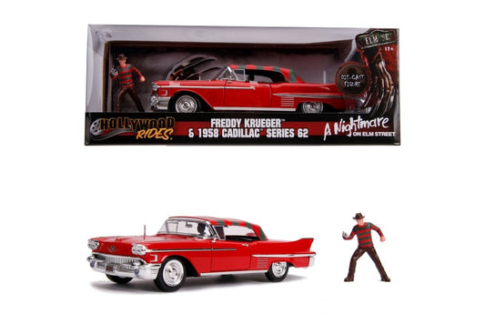 Macheta metalica freddy krueger 1958 cadillac model 62 scara 1 la 24