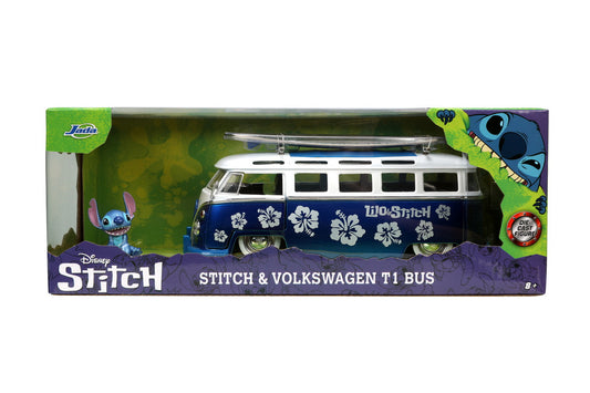 Jada autobuz metalic si figurina stitch scara 1:24