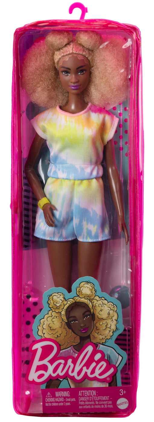 Papusa barbie fashionista cu par afro blond