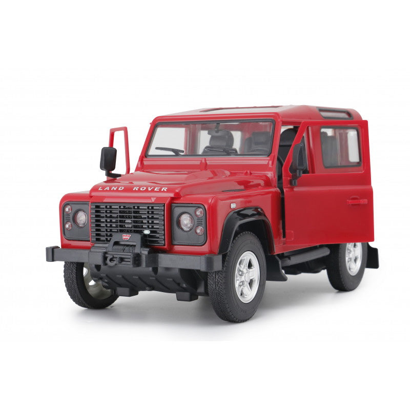 Masina cu telecomanda land rover defender rosu cu scara 1 la 14