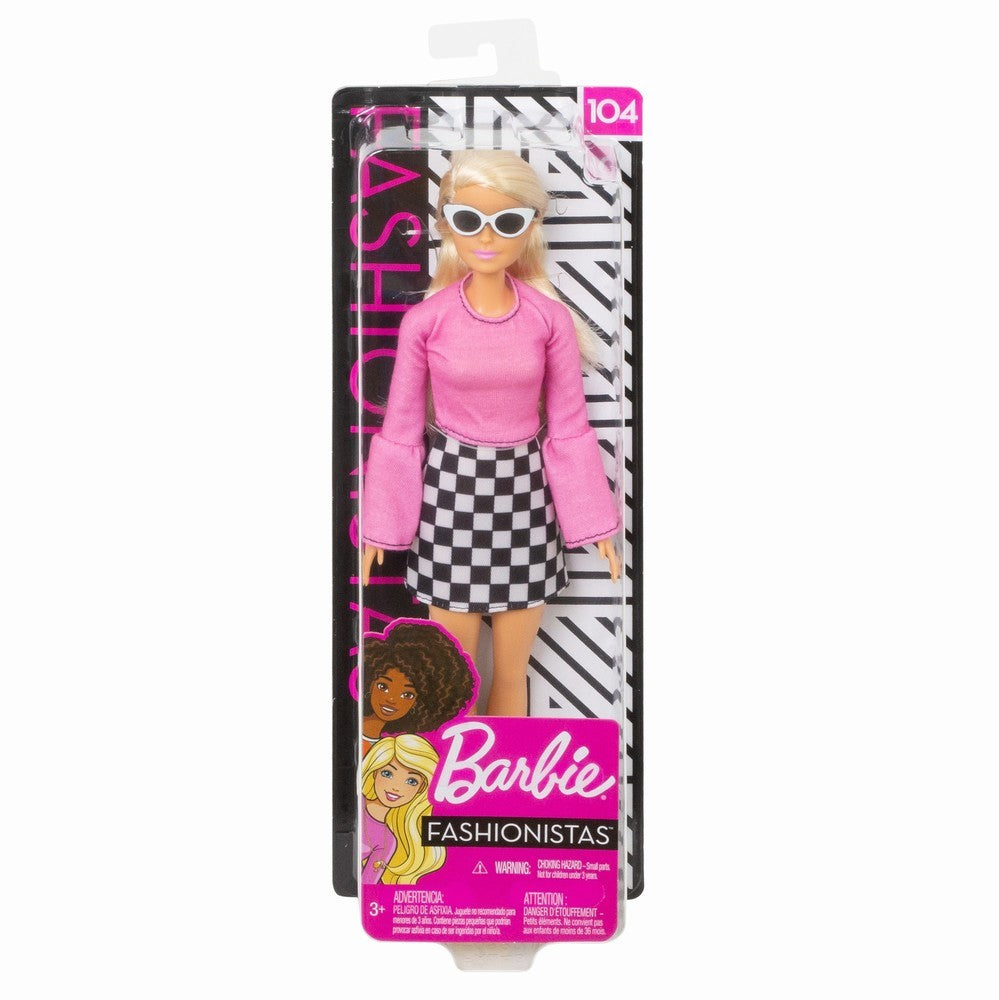 Papusa barbie fashionista blonda cu ochelari