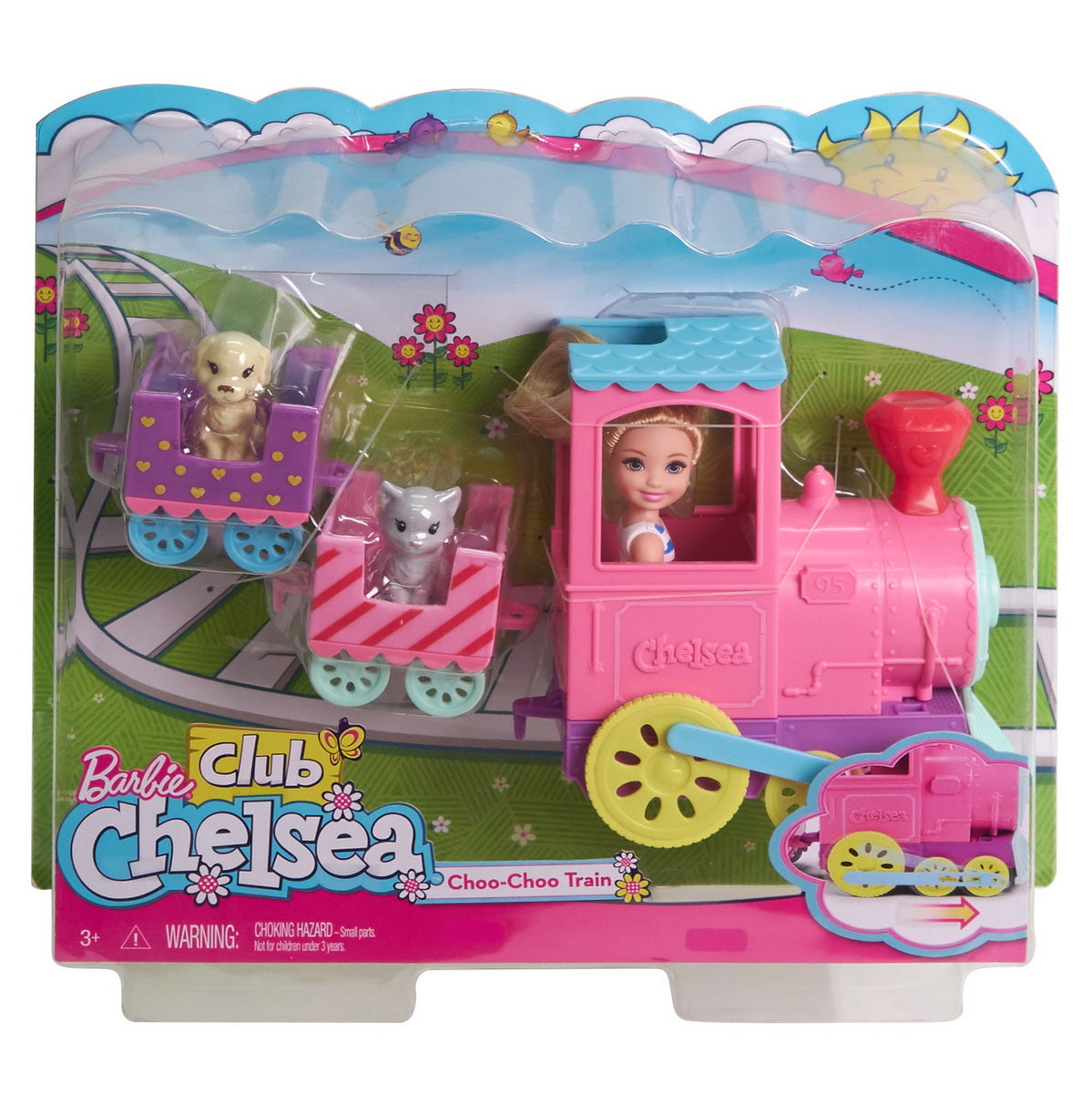 Barbie papusica chelsea cu trenulet