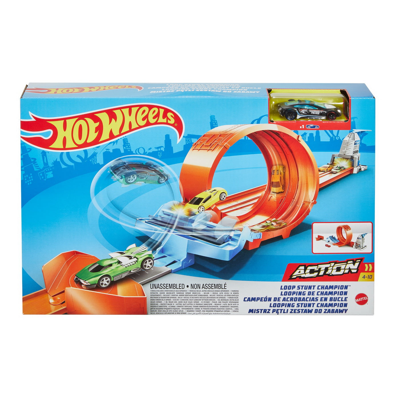 Hot wheels circuit rapid cu lansator pentru cascadorii si masinuta exclusiva