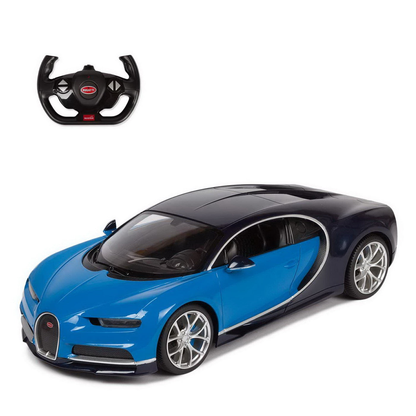 Masina cu telecomanda bugatti chiron albastru scara 1 la 14