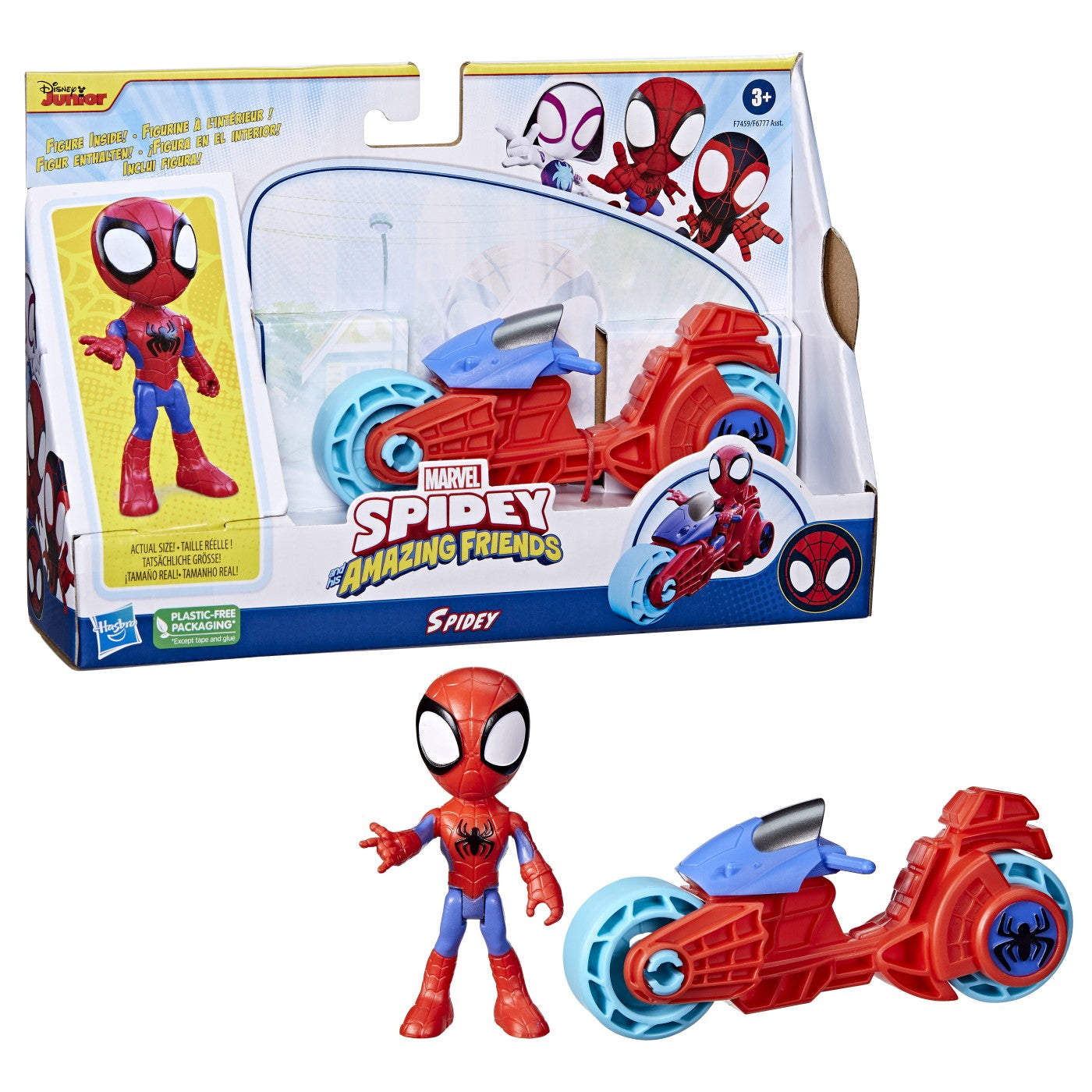 Spidey prietenii extraordinari set motocicleta si figurina spidey 10cm