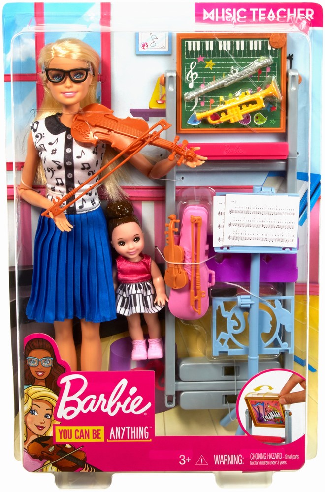 Barbie cariere set mobilier cu papusa profesoara de muzica