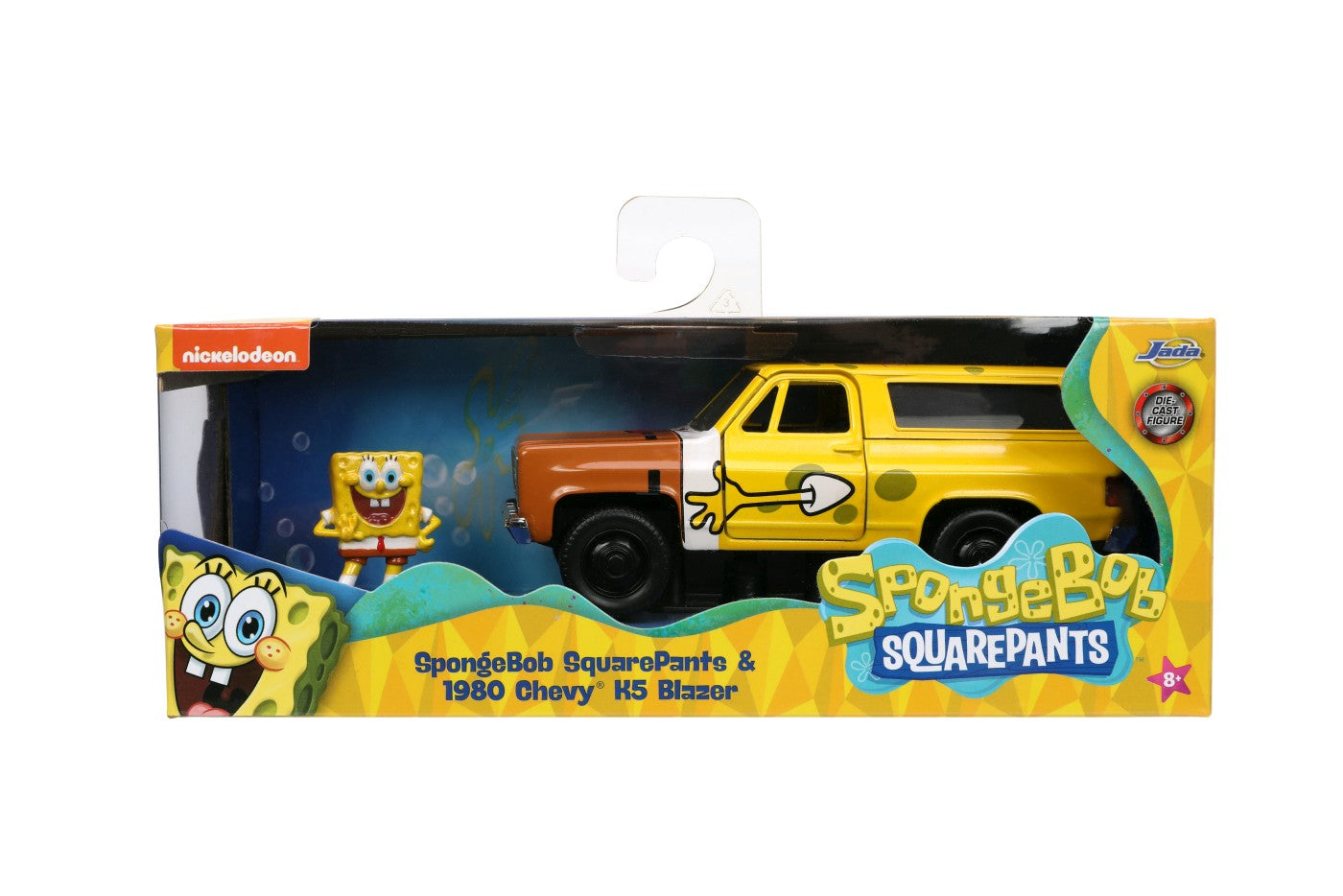 Jada set masinuta metalica chevy k5 blazer si figurina sponge bob