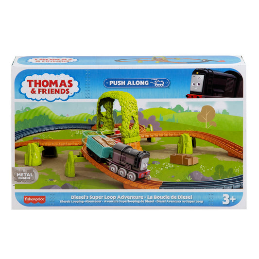 Thomas set de joaca cu locomotiva push along diesel si accesorii