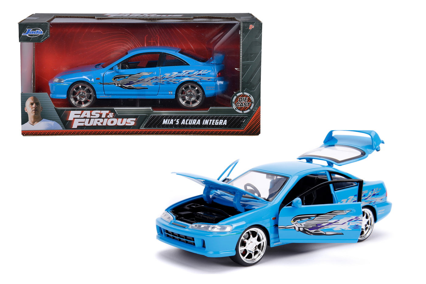 Masinuta metalica fast and furious 1995 honda integra scara 1 la 24