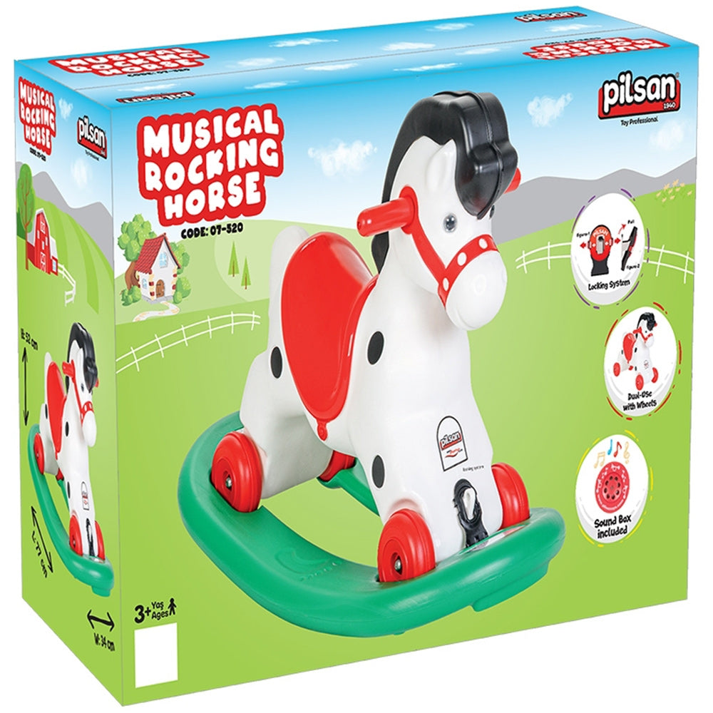 Balansoar muzical pentru copii Pilsan Horse white