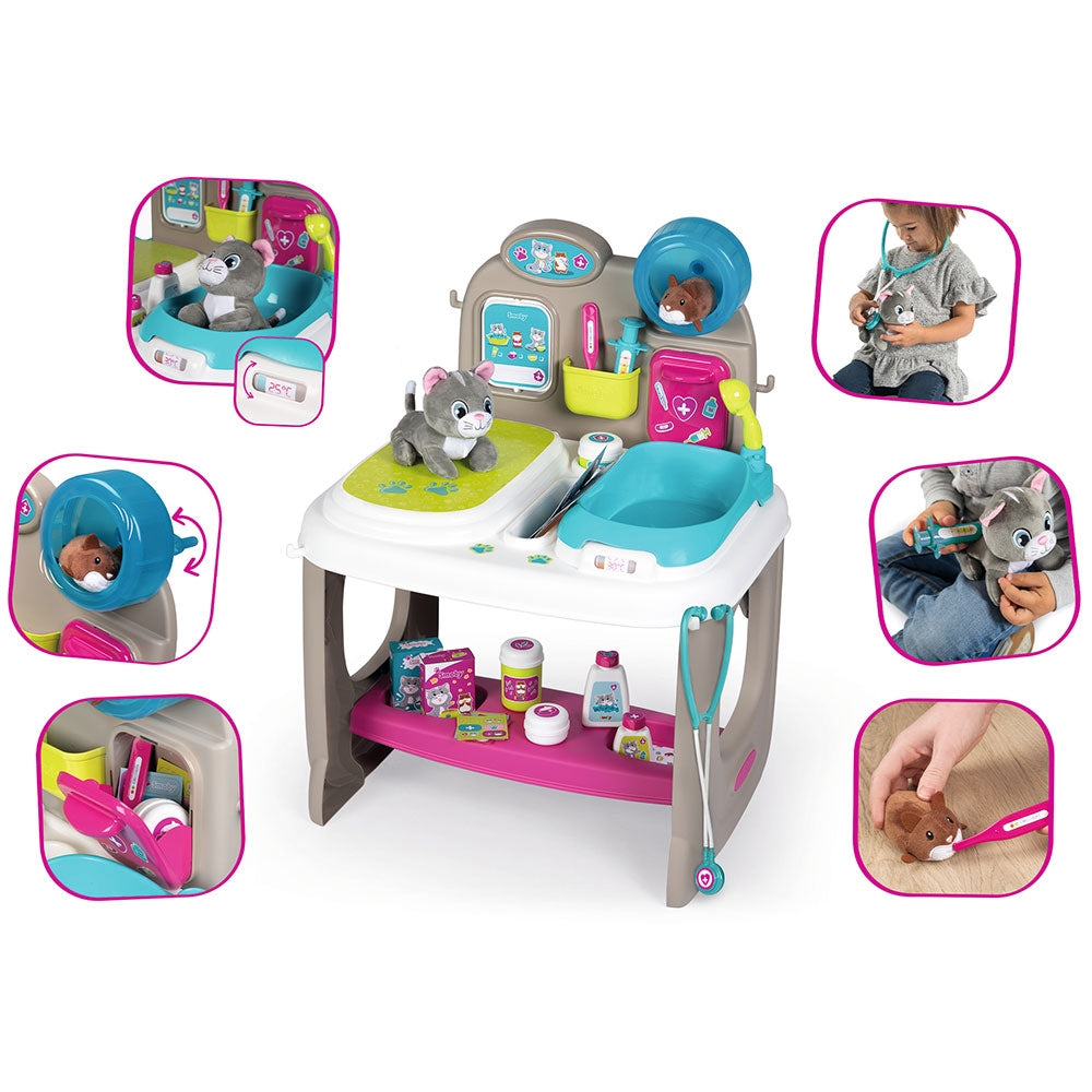 Cabinet veterinar Smoby Veterinary Center cu 2 jucarii plus si accesorii