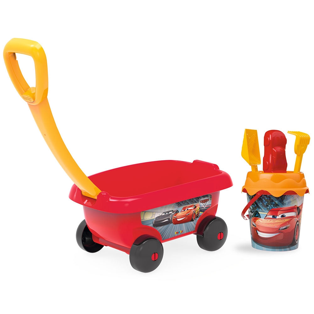 Set jucarii nisip Smoby Carucior Cars cu accesorii