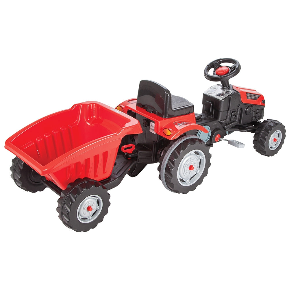 Tractor cu pedale si remorca Pilsan Active rosu 07-316